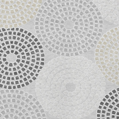 Tabselect Home Line 5' X 8' Gray And Taupe Geometric Washable Indoor Outdoor Area Rug