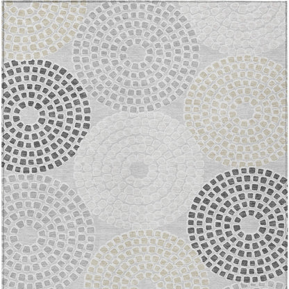 Tabselect Home Line 8' X 10' Gray And Taupe Geometric Washable Indoor Outdoor Area Rug