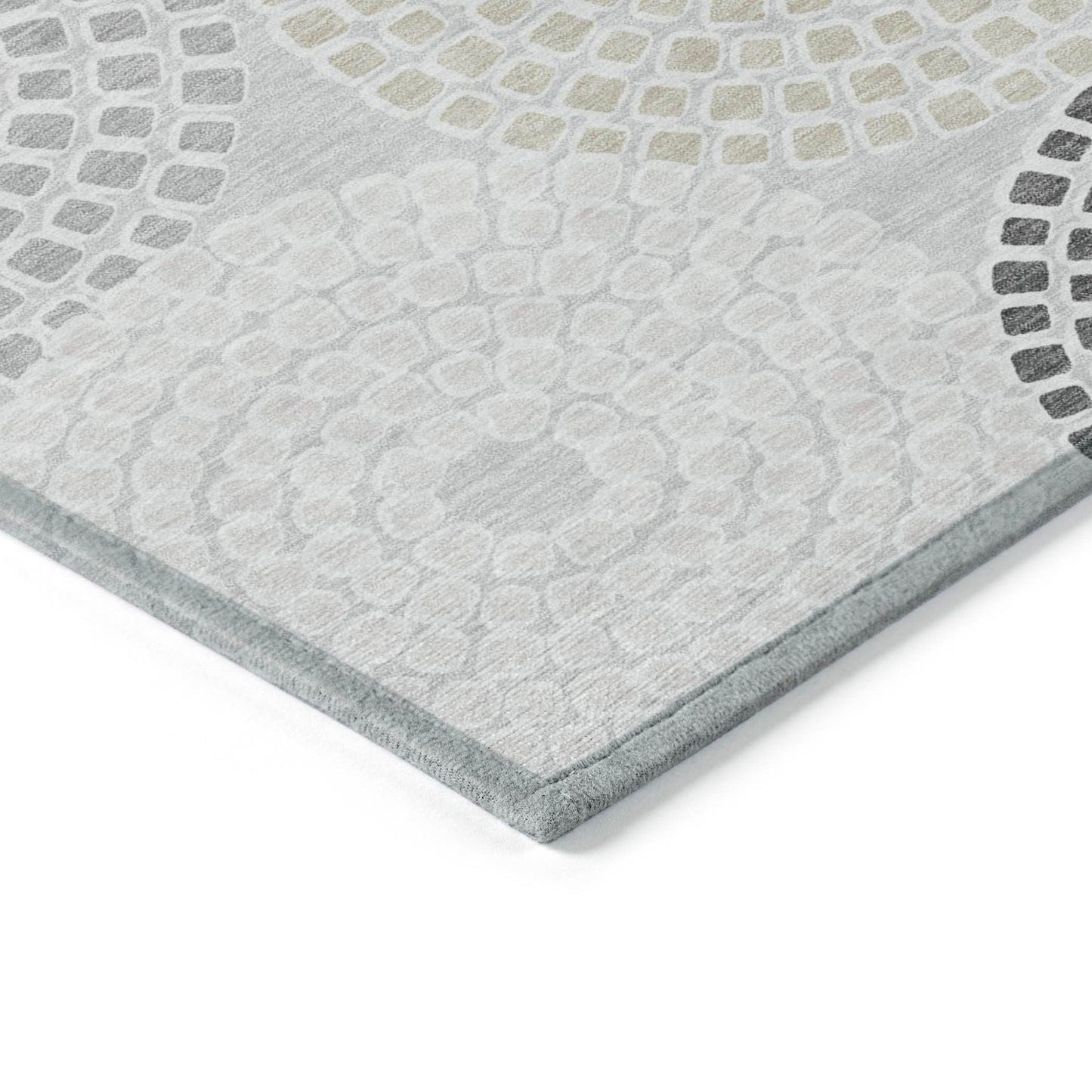 Tabselect Home Line 8' X 10' Gray And Taupe Geometric Washable Indoor Outdoor Area Rug