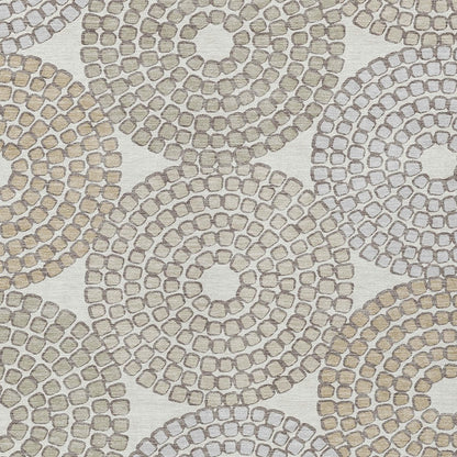 Tabselect Home Line 8' X 10' Ivory Brown And Gray Geometric Washable Indoor Outdoor Area Rug