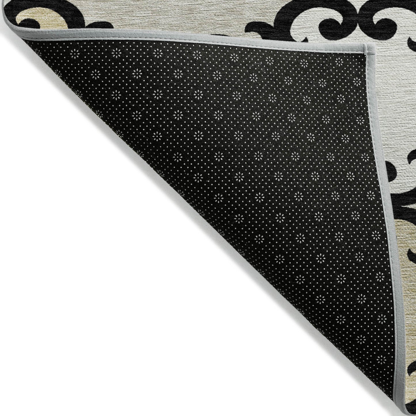 Tabselect Home Line 8' X 10' Black Gray And Ivory Trellis Washable Indoor Outdoor Area Rug