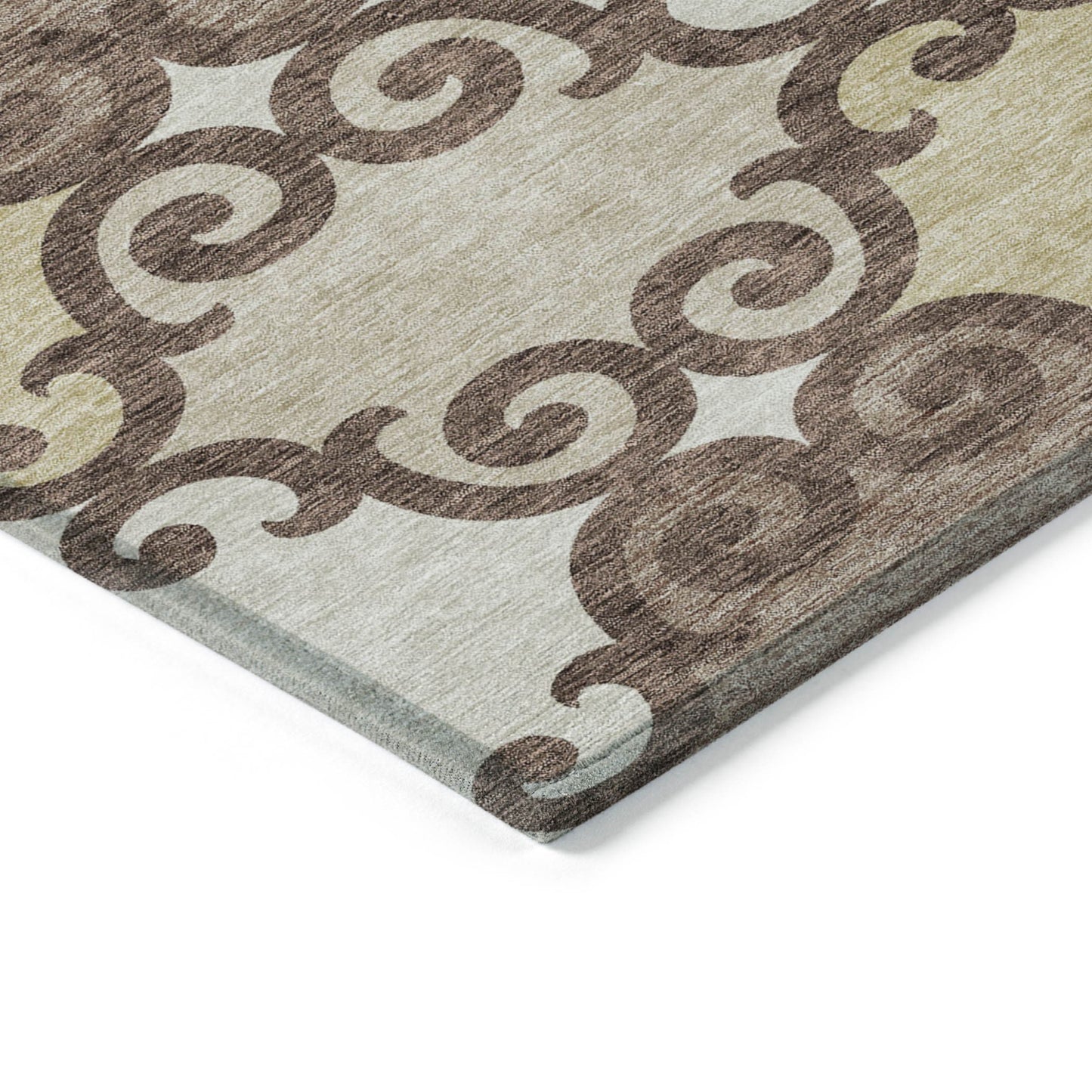 Tabselect Home Line 8' X 10' Brown And Beige Trellis Washable Indoor Outdoor Area Rug