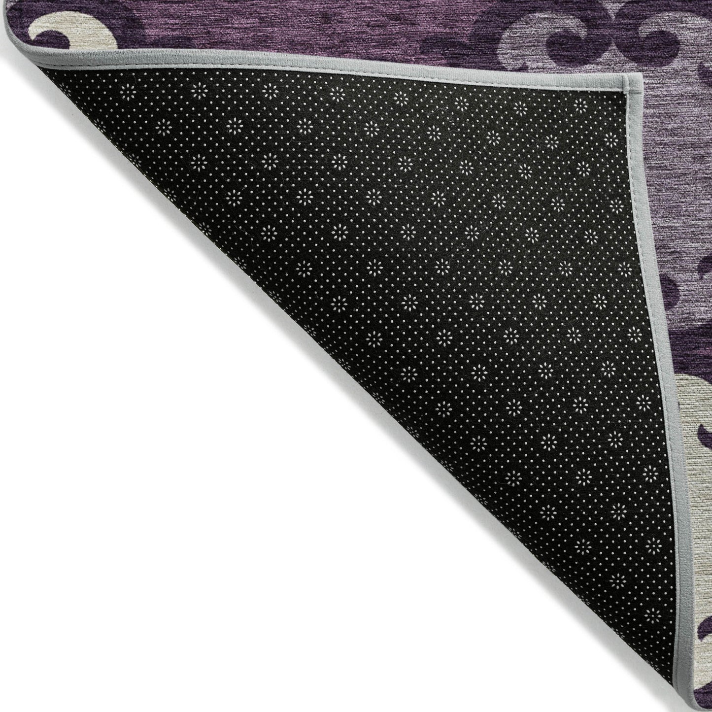 Tabselect Home Line 5' X 8' Eggplant And Ivory Trellis Washable Indoor Outdoor Area Rug