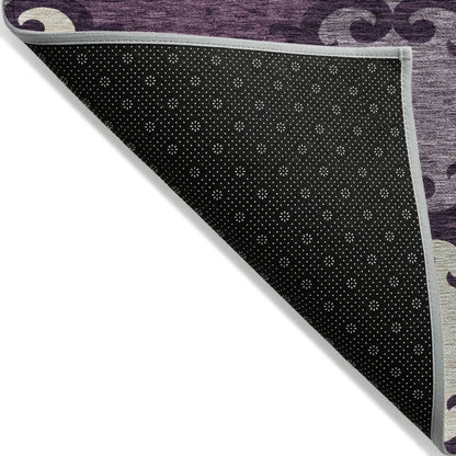 Tabselect Home Line 8' X 10' Eggplant And Ivory Trellis Washable Indoor Outdoor Area Rug