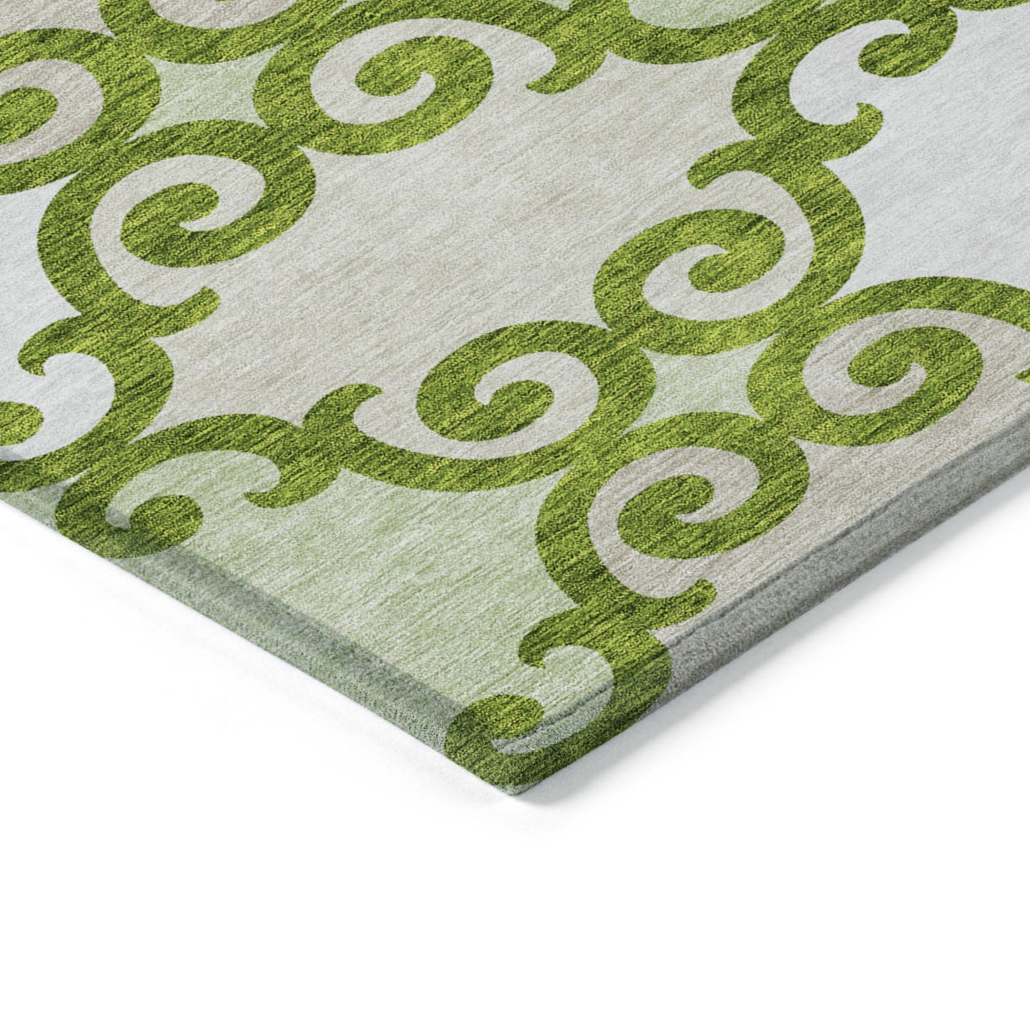 Tabselect Home Line 5' X 8' Lime Green And Ivory Trellis Washable Indoor Outdoor Area Rug