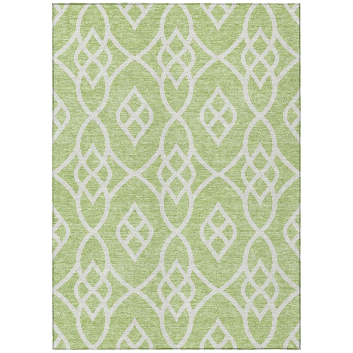 Tabselect Home Line 8' X 10' Artichoke Green And Ivory Trellis Washable Indoor Outdoor Area Rug