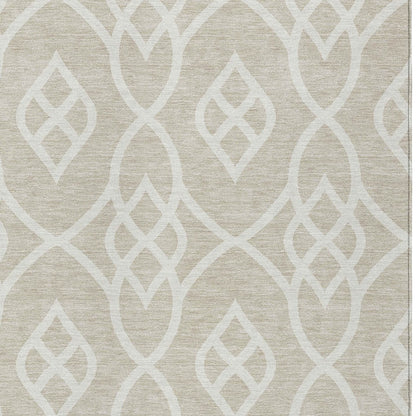Tabselect Home Line 5' X 8' Beige And Ivory Trellis Washable Indoor Outdoor Area Rug