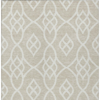 Tabselect Home Line 8' X 10' Beige And Ivory Trellis Washable Indoor Outdoor Area Rug