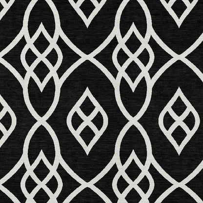 Tabselect Home Line 8' X 10' Black And Ivory Trellis Washable Indoor Outdoor Area Rug