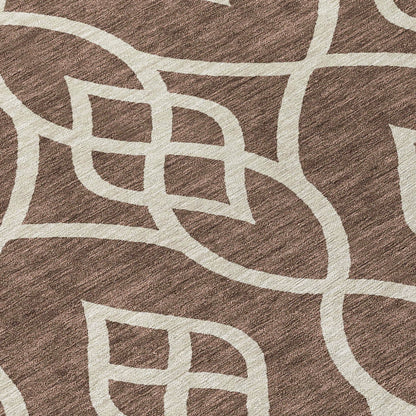 Tabselect Home Line 8' Chocolate And Ivory Round Trellis Washable Indoor Outdoor Area Rug