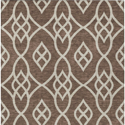 Tabselect Home Line 8' X 10' Chocolate And Ivory Trellis Washable Indoor Outdoor Area Rug
