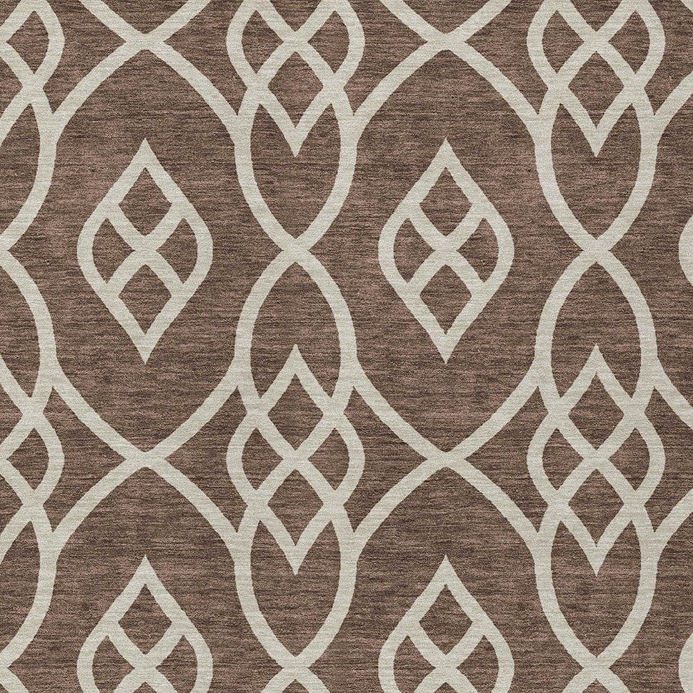 Tabselect Home Line 8' X 10' Chocolate And Ivory Trellis Washable Indoor Outdoor Area Rug