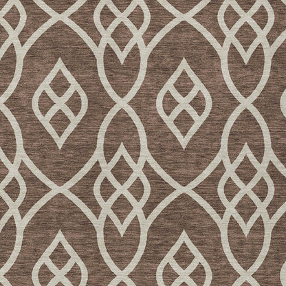 Tabselect Home Line 8' X 10' Chocolate And Ivory Trellis Washable Indoor Outdoor Area Rug