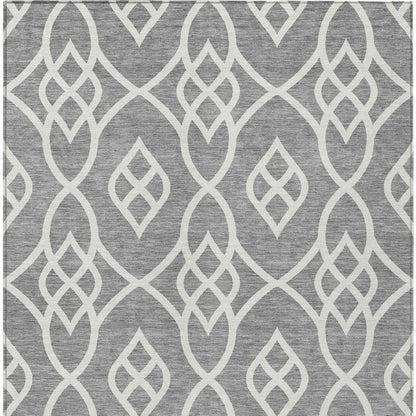 Tabselect Home Line 5' X 8' Gray And Ivory Trellis Washable Indoor Outdoor Area Rug