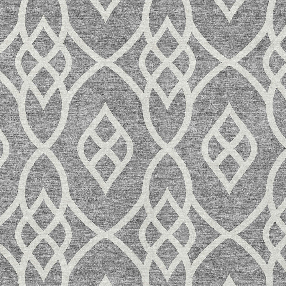 Tabselect Home Line 5' X 8' Gray And Ivory Trellis Washable Indoor Outdoor Area Rug