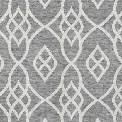 Tabselect Home Line 5' X 8' Gray And Ivory Trellis Washable Indoor Outdoor Area Rug