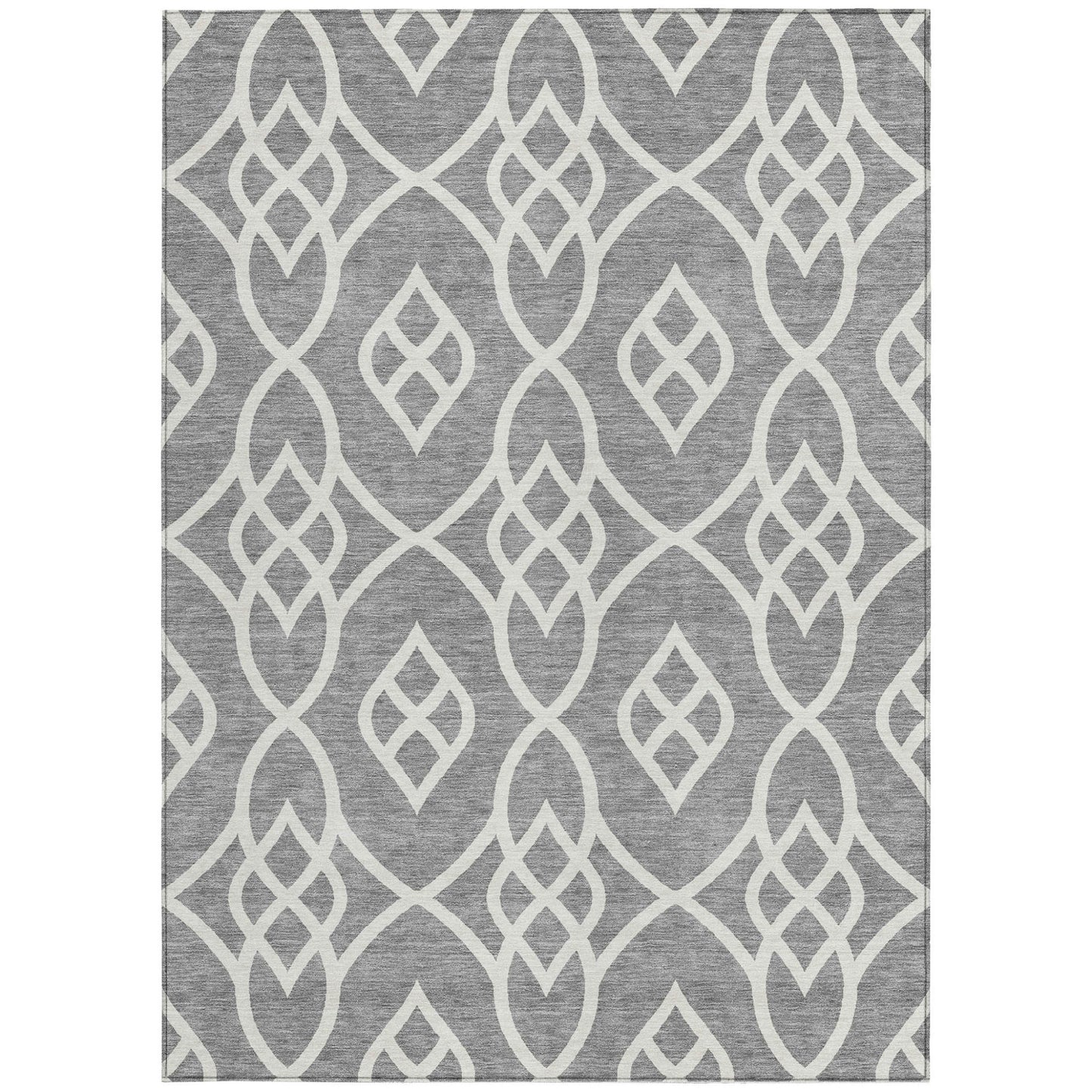 Tabselect Home Line 8' X 10' Gray And Ivory Trellis Washable Indoor Outdoor Area Rug
