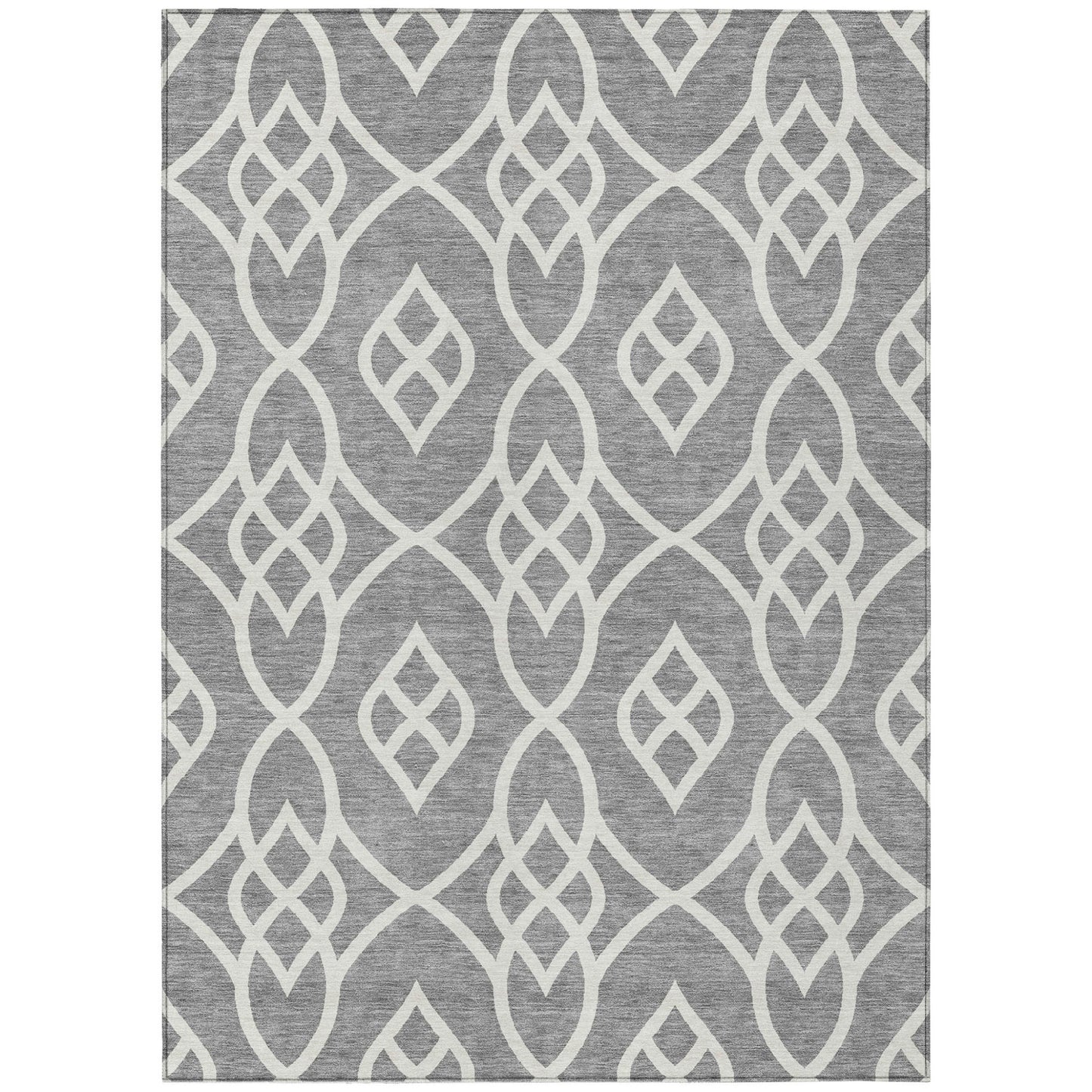 Tabselect Home Line 8' X 10' Gray And Ivory Trellis Washable Indoor Outdoor Area Rug
