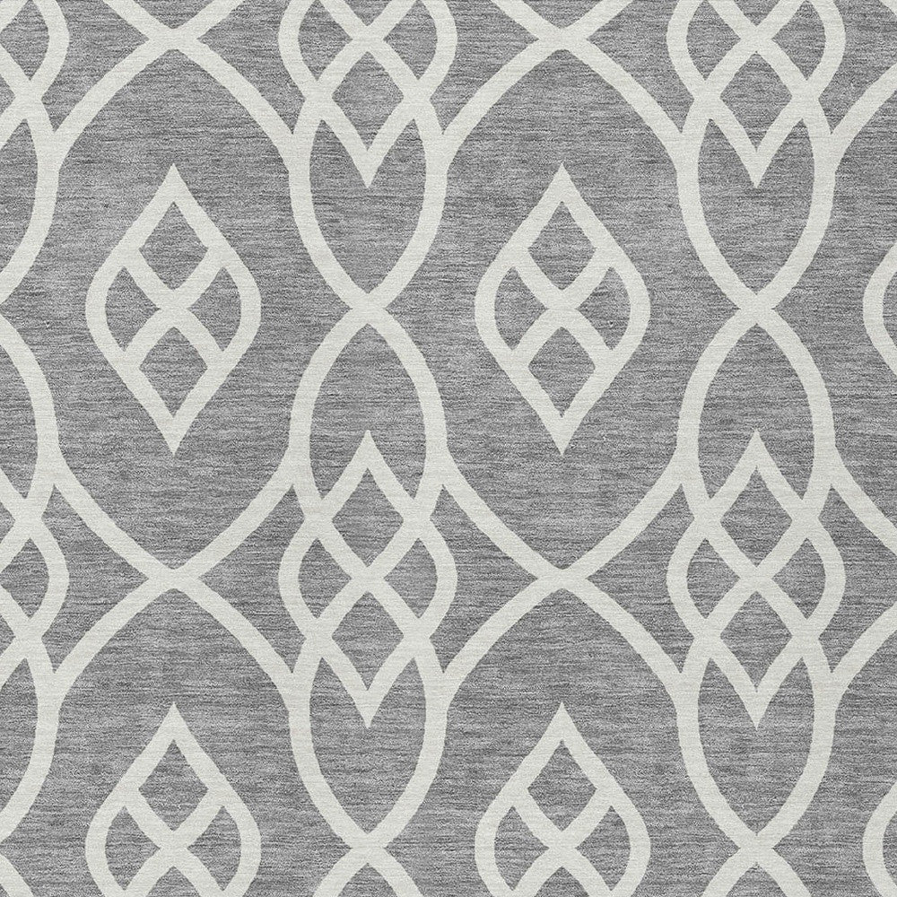 Tabselect Home Line 8' X 10' Gray And Ivory Trellis Washable Indoor Outdoor Area Rug