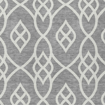 Tabselect Home Line 8' X 10' Gray And Ivory Trellis Washable Indoor Outdoor Area Rug