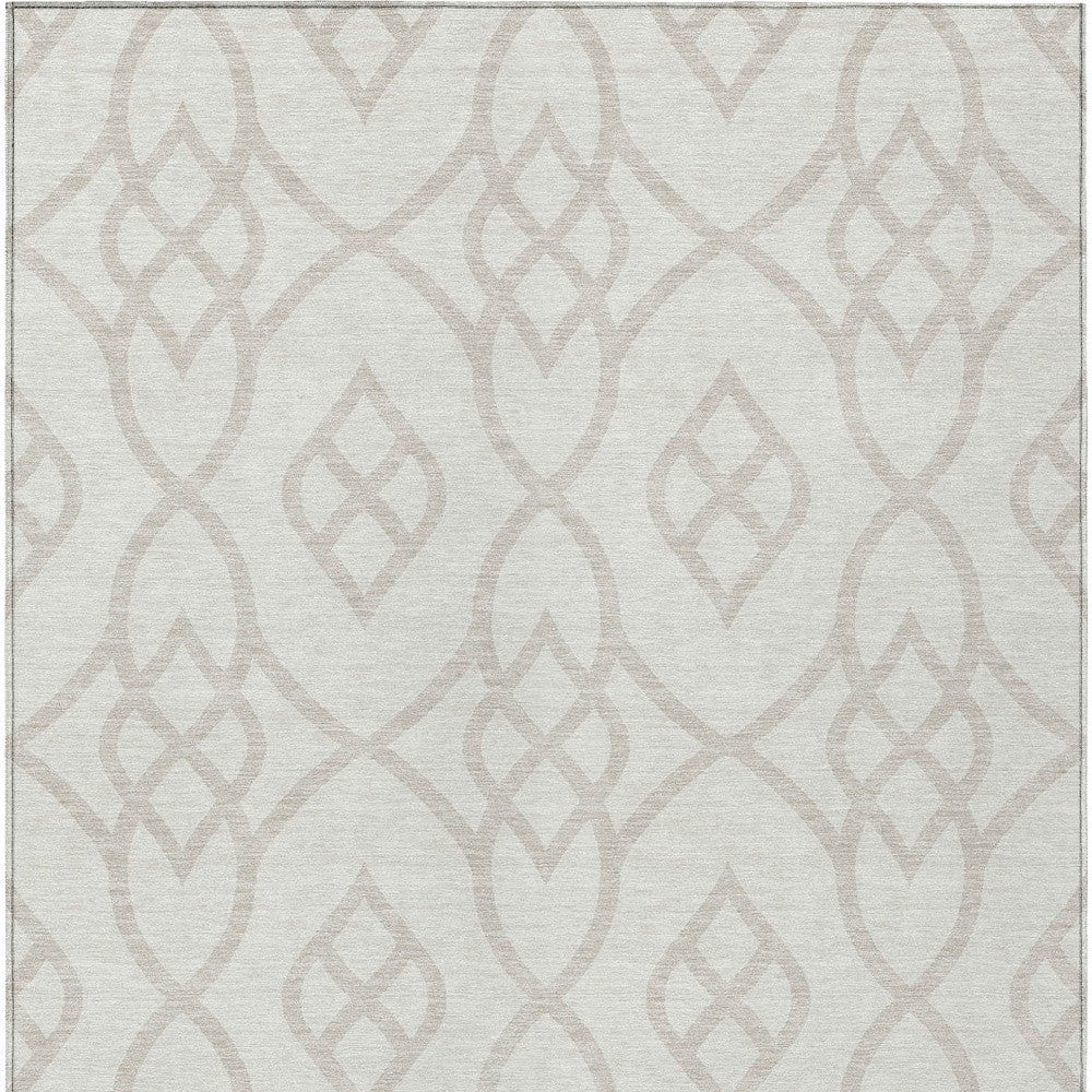 Tabselect Home Line 5' X 8' Ivory And Gray Trellis Washable Indoor Outdoor Area Rug