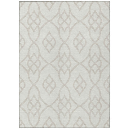 Tabselect Home Line 8' X 10' Ivory And Gray Trellis Washable Indoor Outdoor Area Rug