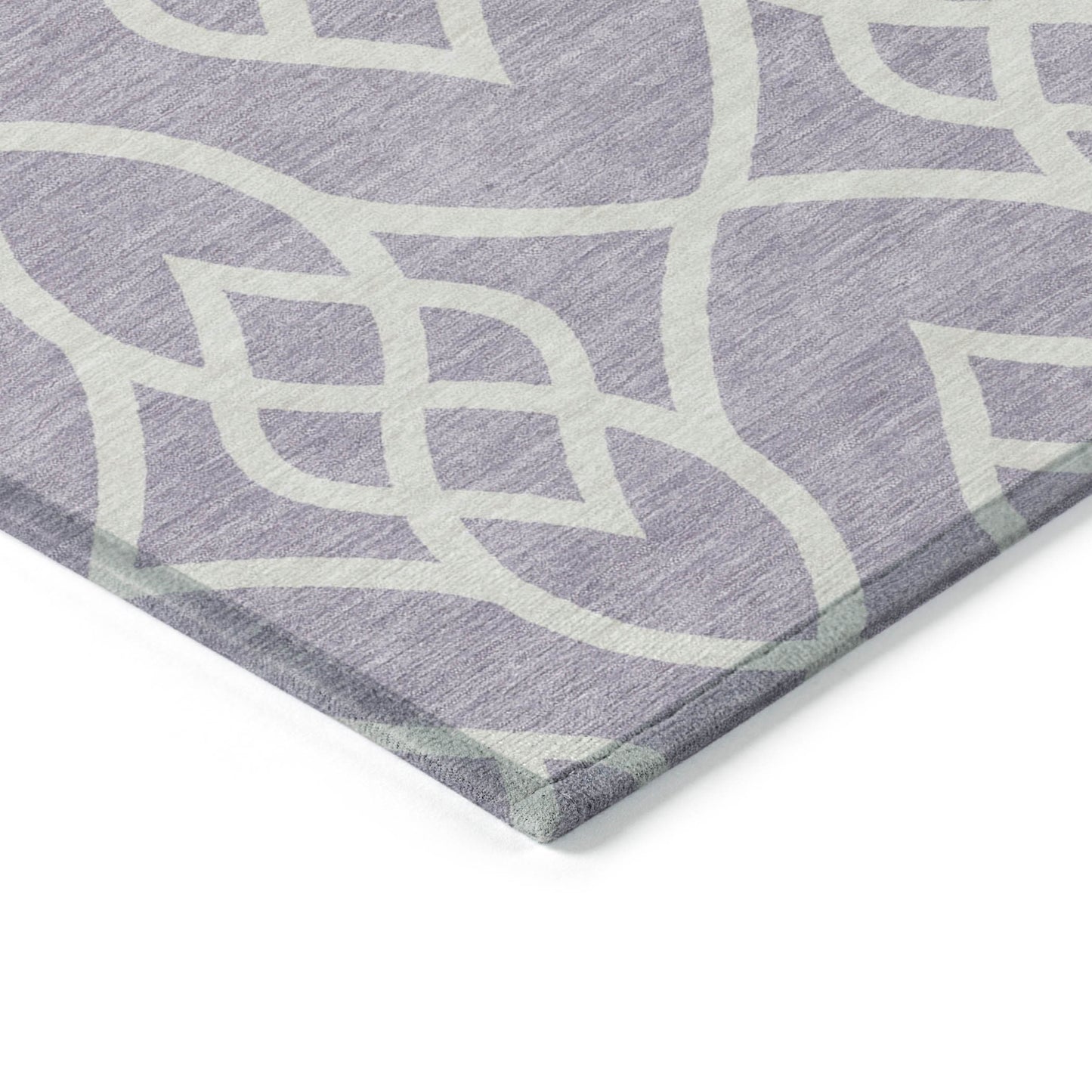 Tabselect Home Line 5' X 8' Lavender And Ivory Trellis Washable Indoor Outdoor Area Rug