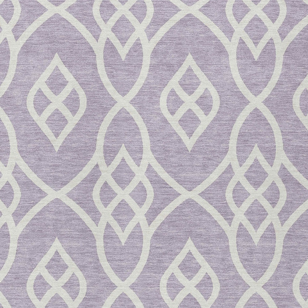 Tabselect Home Line 5' X 8' Lavender And Ivory Trellis Washable Indoor Outdoor Area Rug