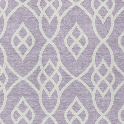 Tabselect Home Line 5' X 8' Lavender And Ivory Trellis Washable Indoor Outdoor Area Rug