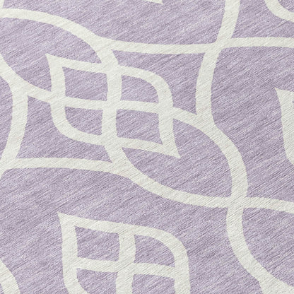 Tabselect Home Line 8' Lavender And Ivory Round Trellis Washable Indoor Outdoor Area Rug