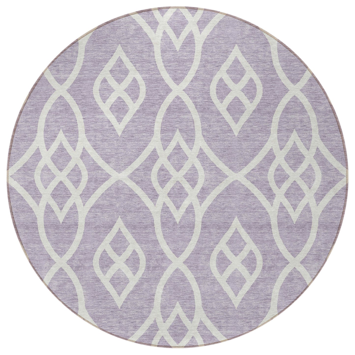 Tabselect Home Line 8' Lavender And Ivory Round Trellis Washable Indoor Outdoor Area Rug