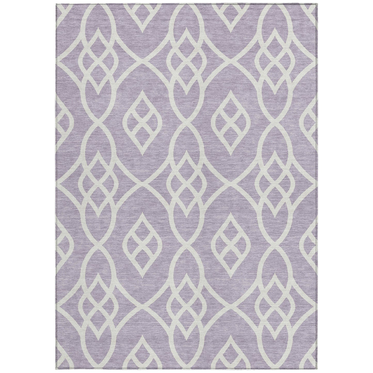 Tabselect Home Line 8' X 10' Lavender And Ivory Trellis Washable Indoor Outdoor Area Rug