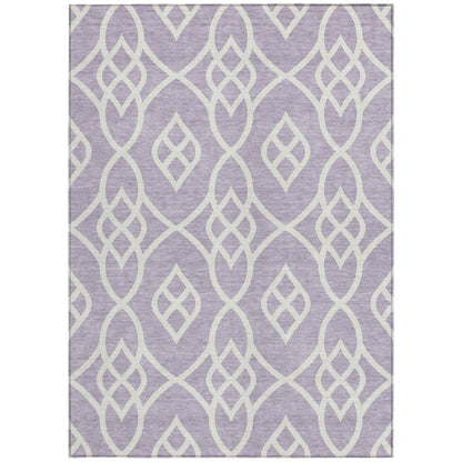 Tabselect Home Line 8' X 10' Lavender And Ivory Trellis Washable Indoor Outdoor Area Rug