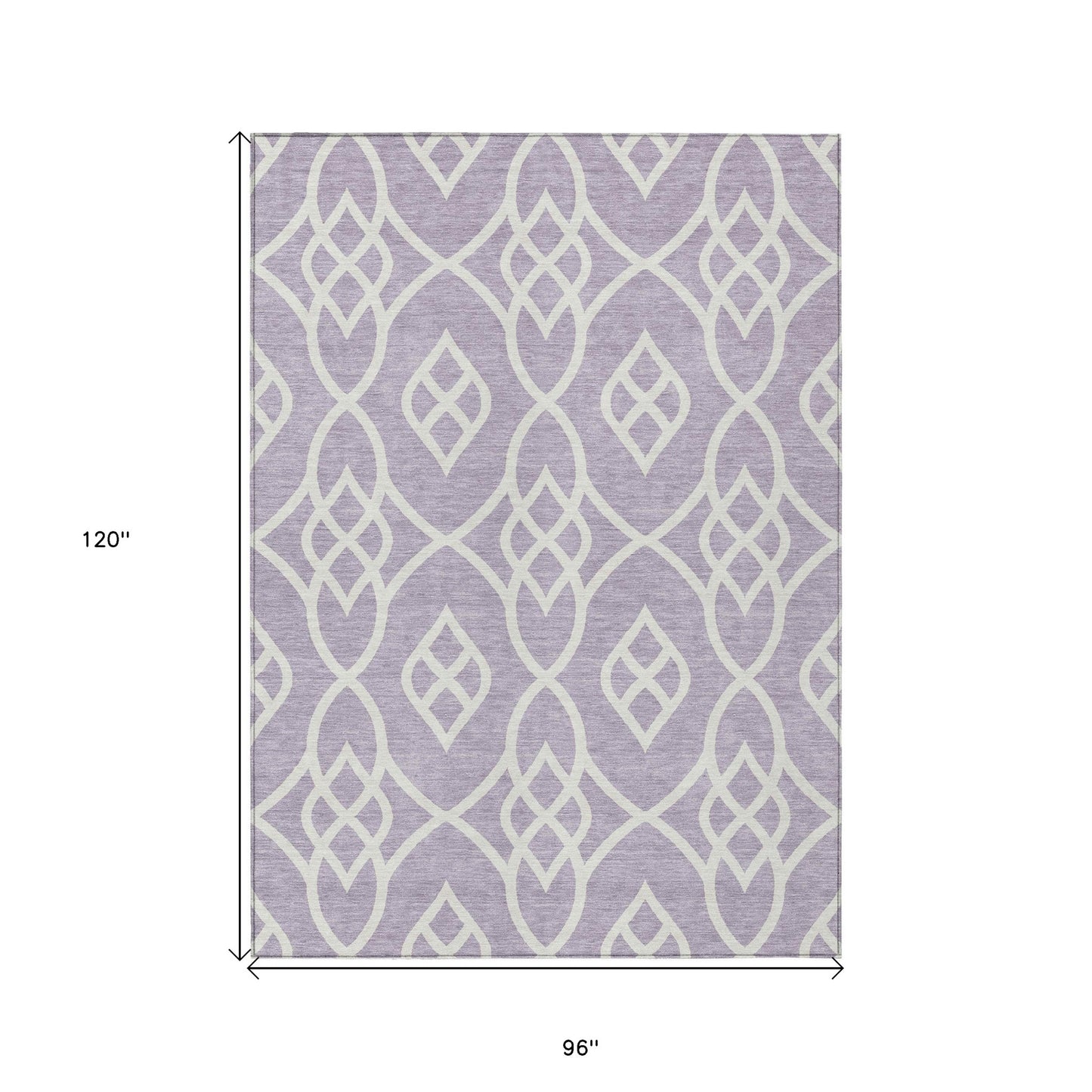 Tabselect Home Line 8' X 10' Lavender And Ivory Trellis Washable Indoor Outdoor Area Rug