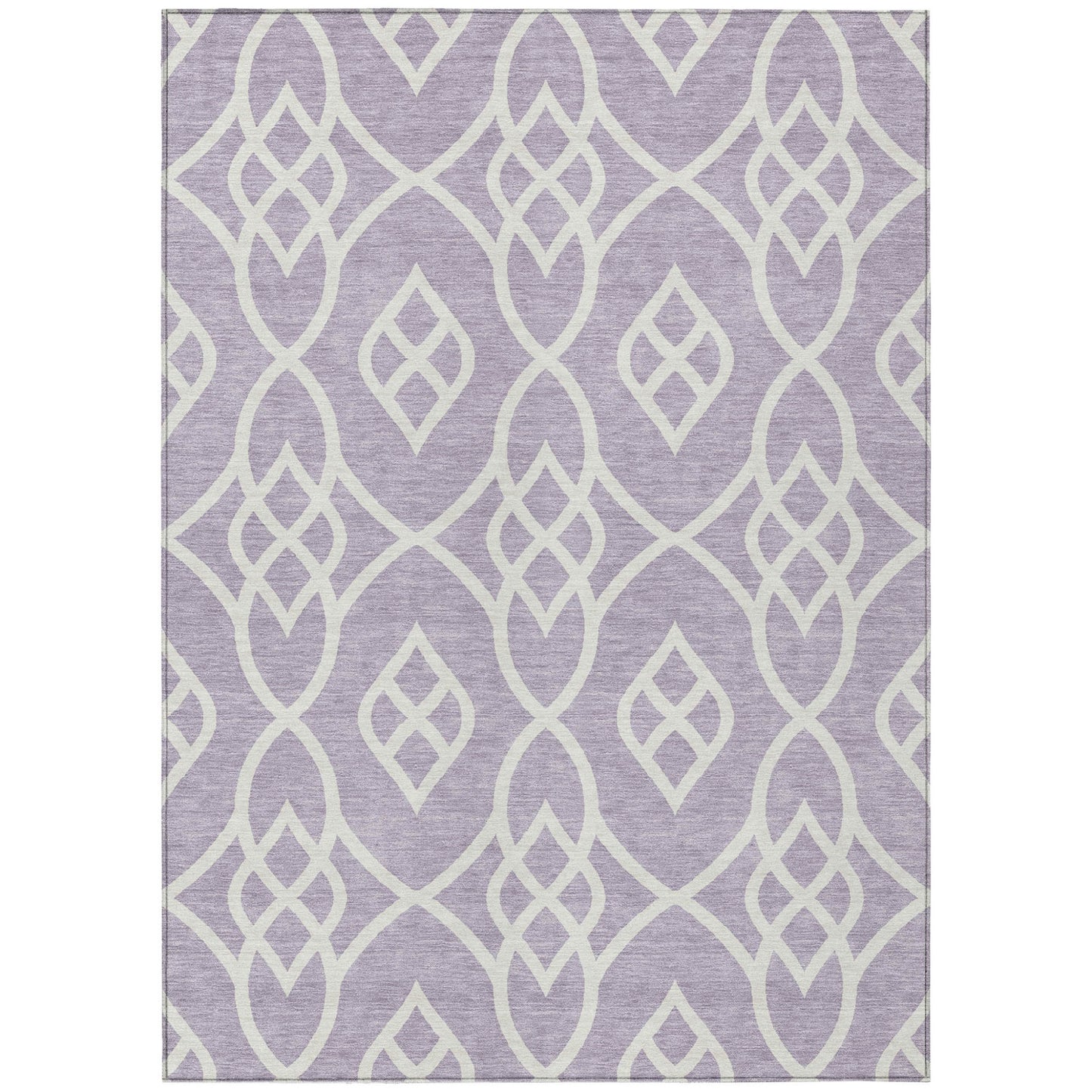 Tabselect Home Line 8' X 10' Lavender And Ivory Trellis Washable Indoor Outdoor Area Rug