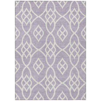 Tabselect Home Line 8' X 10' Lavender And Ivory Trellis Washable Indoor Outdoor Area Rug