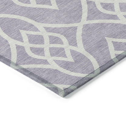 Tabselect Home Line 8' X 10' Lavender And Ivory Trellis Washable Indoor Outdoor Area Rug