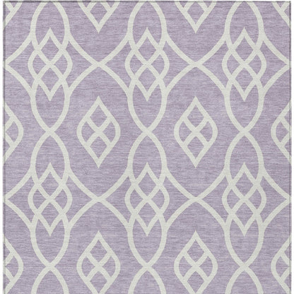Tabselect Home Line 8' X 10' Lavender And Ivory Trellis Washable Indoor Outdoor Area Rug