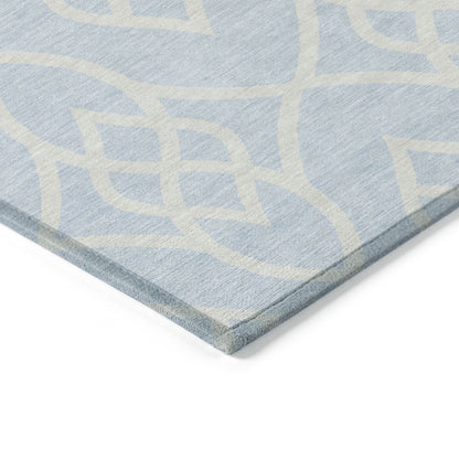 Tabselect Home Line 5' X 8' Sky Blue And Ivory Trellis Washable Indoor Outdoor Area Rug