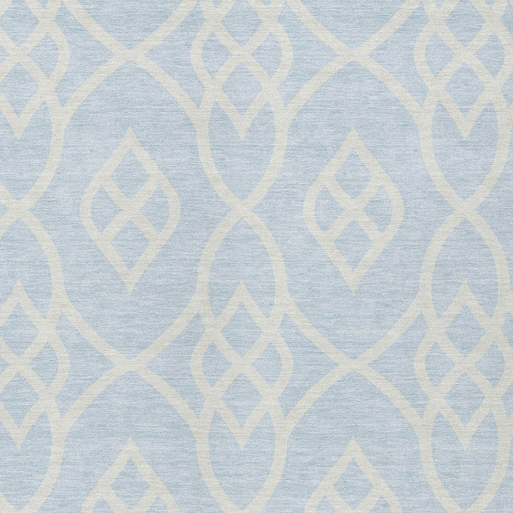 Tabselect Home Line 5' X 8' Sky Blue And Ivory Trellis Washable Indoor Outdoor Area Rug