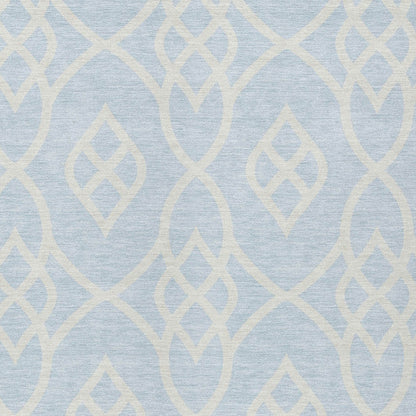 Tabselect Home Line 5' X 8' Sky Blue And Ivory Trellis Washable Indoor Outdoor Area Rug