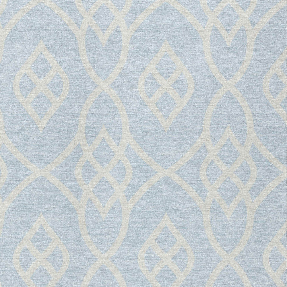 Tabselect Home Line 8' X 10' Sky Blue And Ivory Trellis Washable Indoor Outdoor Area Rug
