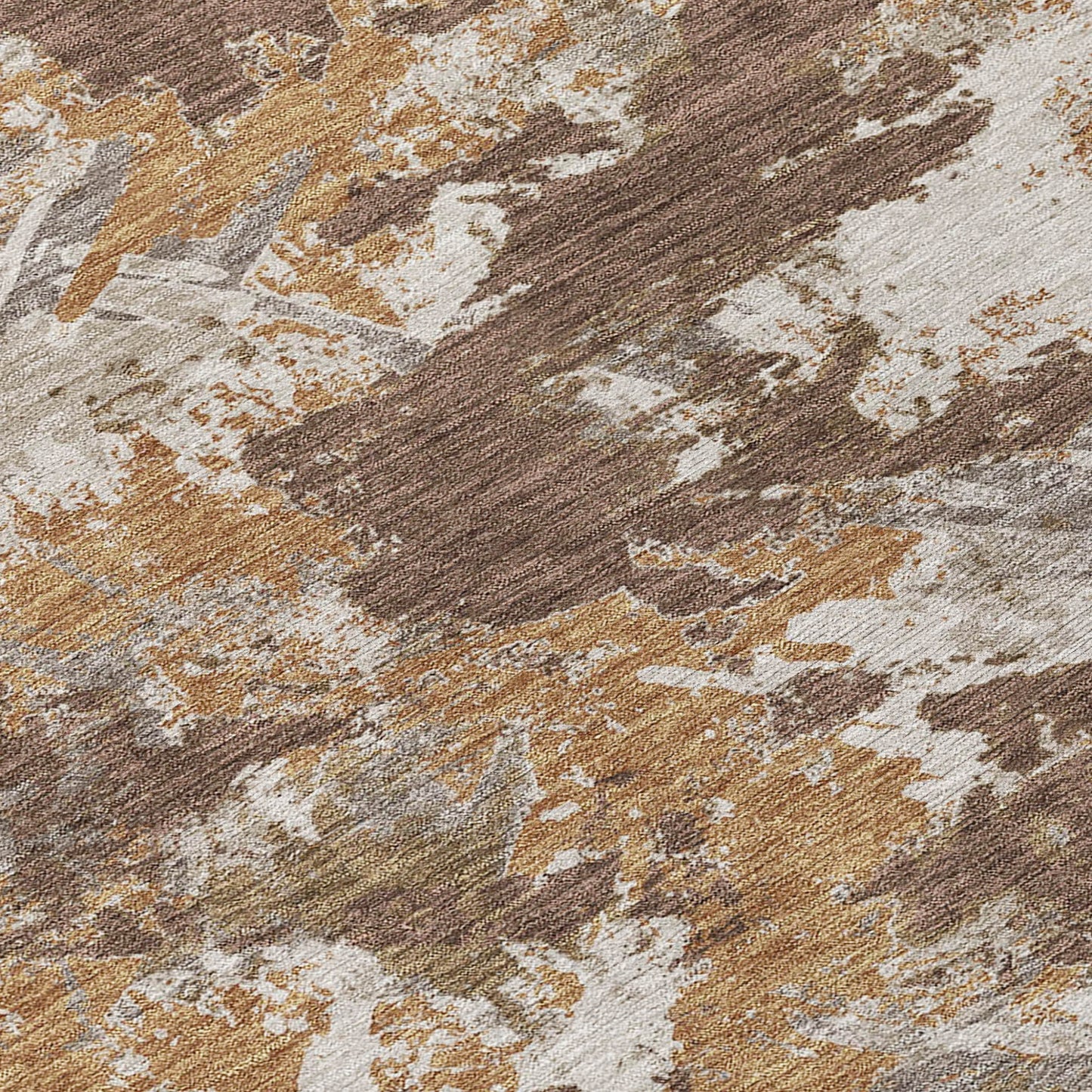 Tabselect Home Line 5' X 8' Brown Beige And Gray Floral Washable Indoor Outdoor Area Rug