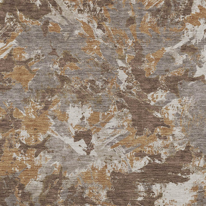 Tabselect Home Line 8' X 10' Brown Beige And Gray Floral Washable Indoor Outdoor Area Rug