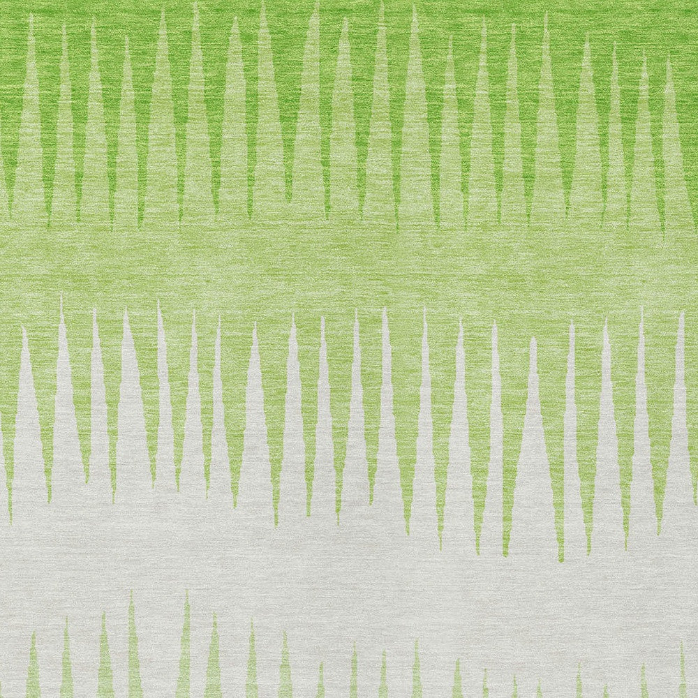 Tabselect Home Line 5' X 8' Lime Green And Ivory Striped Washable Indoor Outdoor Area Rug