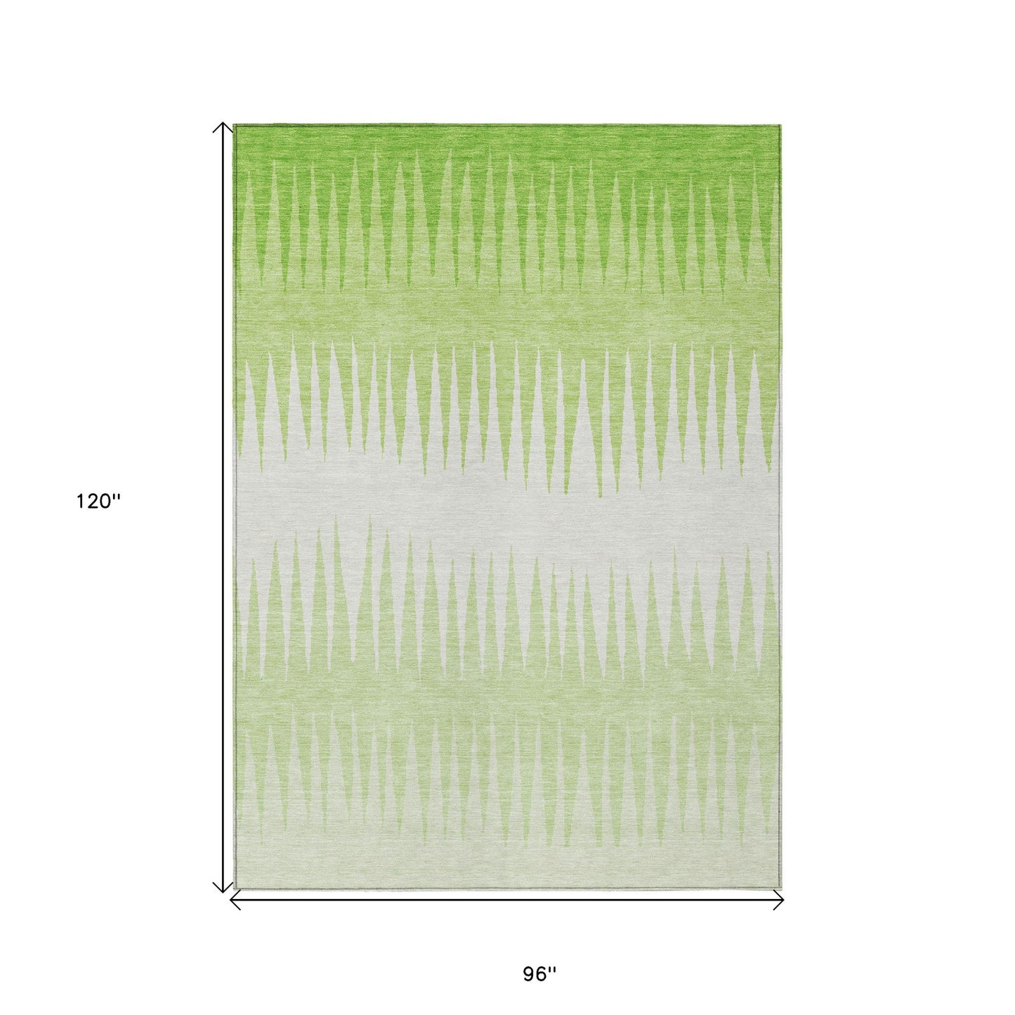 Tabselect Home Line 8' X 10' Lime Green And Ivory Striped Washable Indoor Outdoor Area Rug