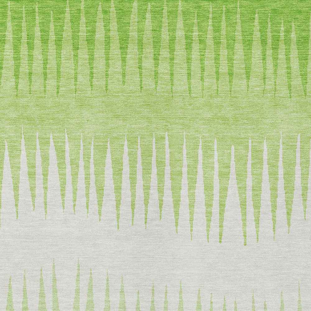 Tabselect Home Line 8' X 10' Lime Green And Ivory Striped Washable Indoor Outdoor Area Rug