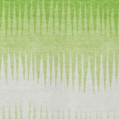 Tabselect Home Line 8' X 10' Lime Green And Ivory Striped Washable Indoor Outdoor Area Rug