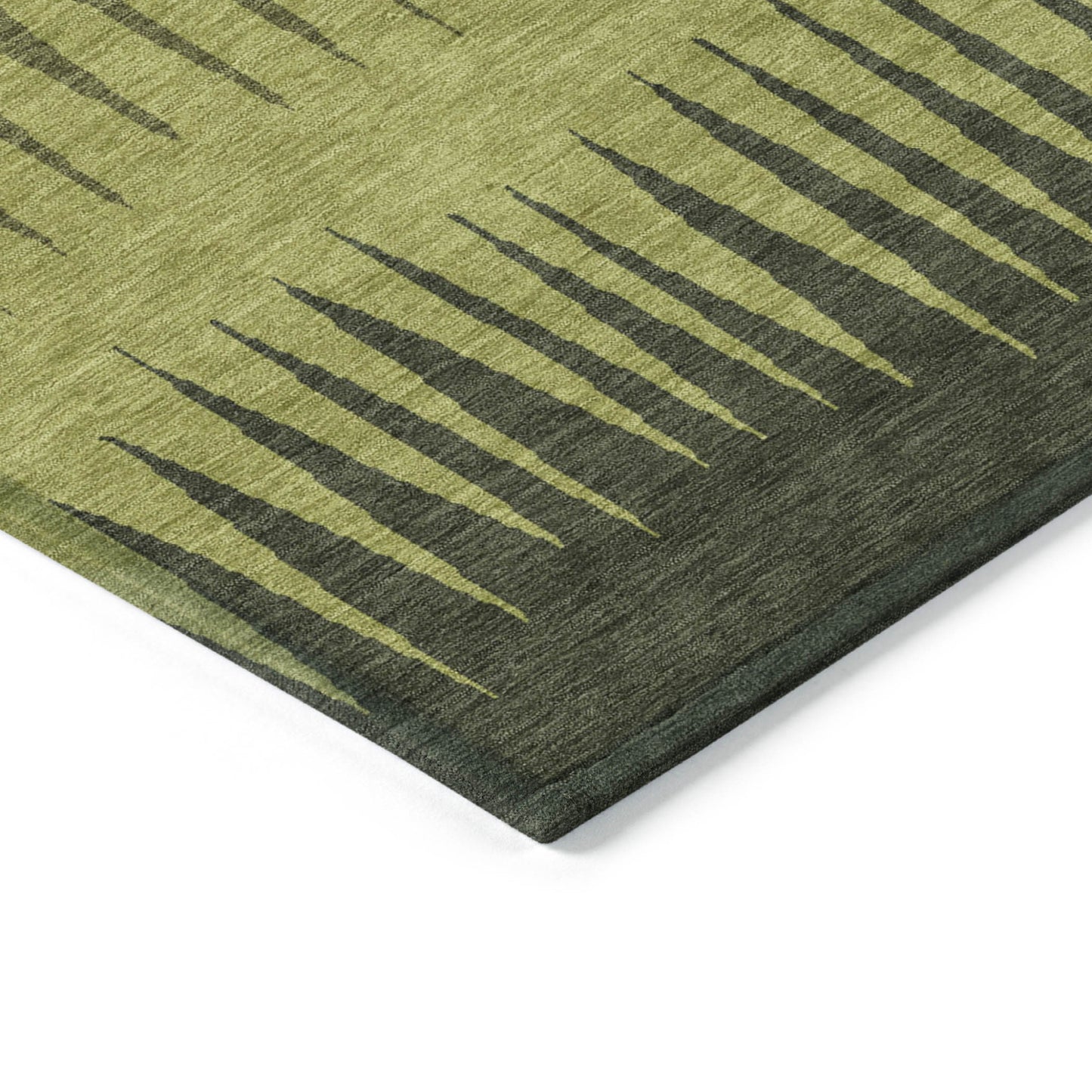 Tabselect Home Line 5' X 8' Olive Green Dark Green And Brown Striped Washable Indoor Outdoor Area Rug