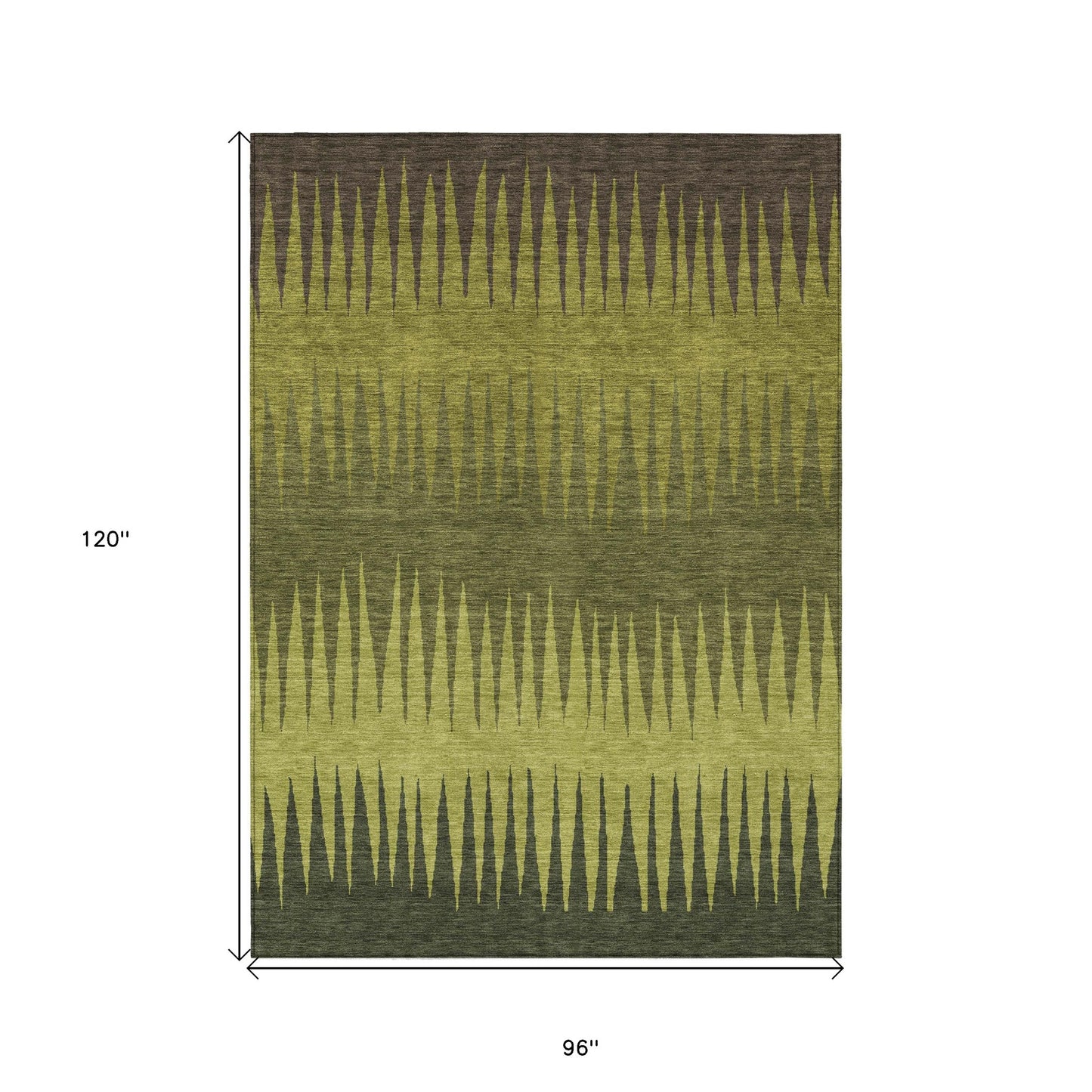 Tabselect Home Line 8' X 10' Olive Green Dark Green And Brown Striped Washable Indoor Outdoor Area Rug